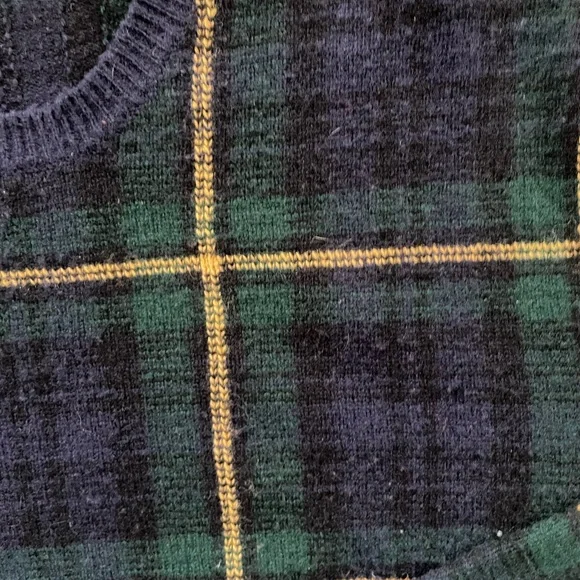 Polo Ralph Lauren Archival Blackwatch Wool Sweater w/ Suede Elbow Patches | L - Picture 6 of 10